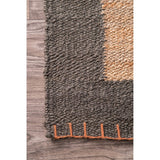 Beige Blue Jute Braided Area Rugfor Living Room – 24 x 36 handmade by LoomifyHome
