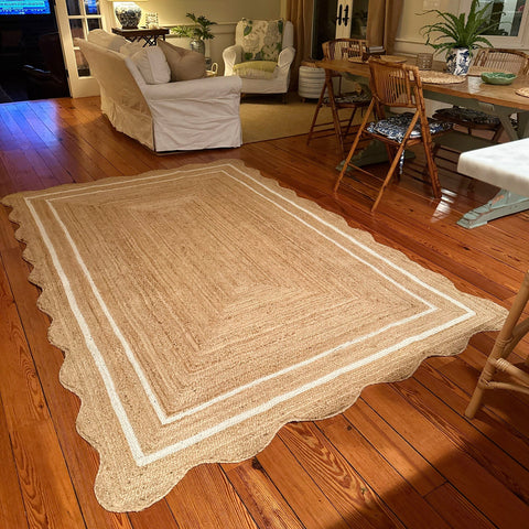 Beige Jute Braided Runner Rugfor Living Room – 3 x 4 handmade by LoomifyHome