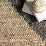 Beige Blue Jute Braided Runner Rugfor Living Room – Farmhouse handmade by LoomifyHome