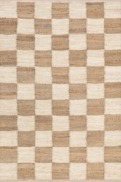 White Beige Jute Braided Runner Rugfor Living Room – 7 x 9 handmade by LoomifyHome