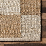 White Beige Jute Braided Runner Rugfor Living Room – 7 x 9 handmade by LoomifyHome