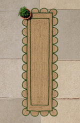 Beige Green Jute Braided Runner Rugfor Living Room – Bohemian handmade by LoomifyHome