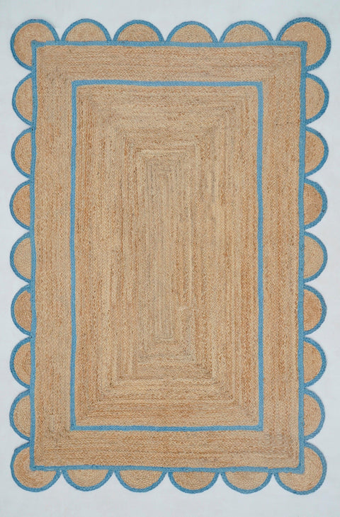 Beige Jute Braided Runner Rugfor Living Room – 48 x 60 handmade by LoomifyHome