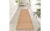 Handmade Natural Jute Rugs Hemp Runner Rug with Fringes