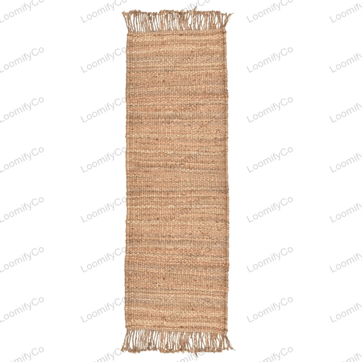 Handmade Natural Jute Rugs Hemp Runner Rug with Fringes