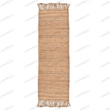 Handmade Natural Jute Rugs Hemp Runner Rug with Fringes