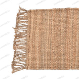 Handmade Natural Jute Rugs Hemp Runner Rug with Fringes