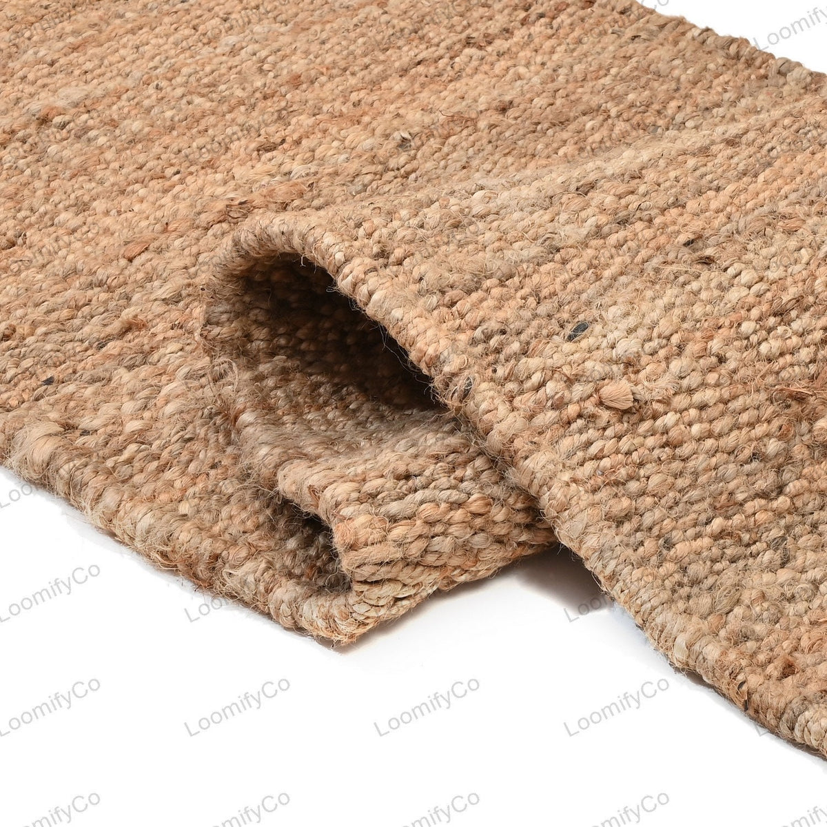 Handmade Natural Jute Rugs Hemp Runner Rug with Fringes