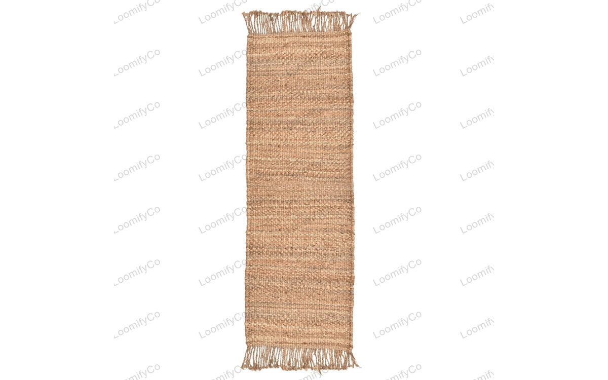 Handmade Natural Jute Rugs Hemp Runner Rug with Fringes