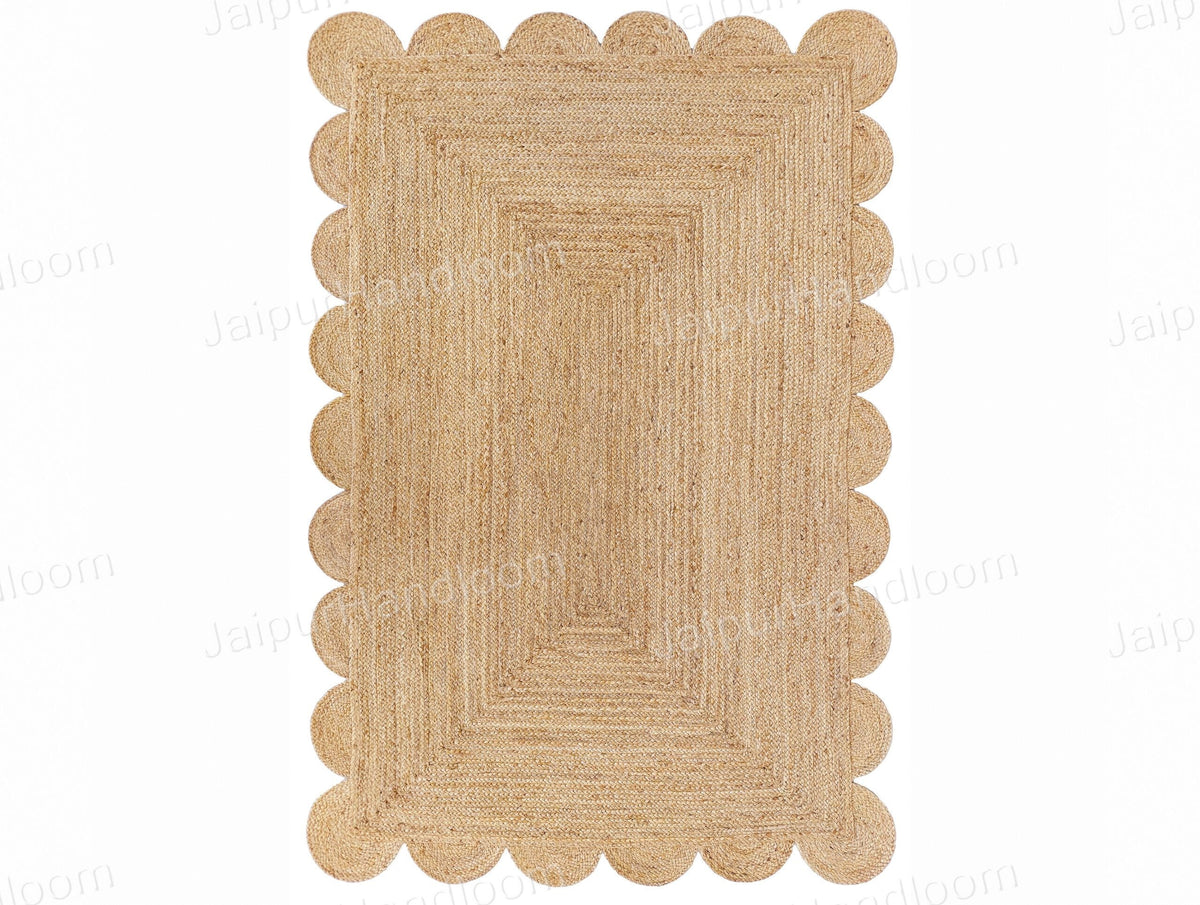 Beige Jute Braided Runner Rugfor Living Room – 144 x 180 handmade by LoomifyHome