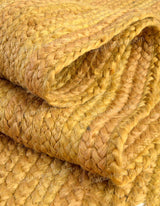 Beige Yellow Jute Braided Round Rugfor Living Room handmade by LoomifyHome