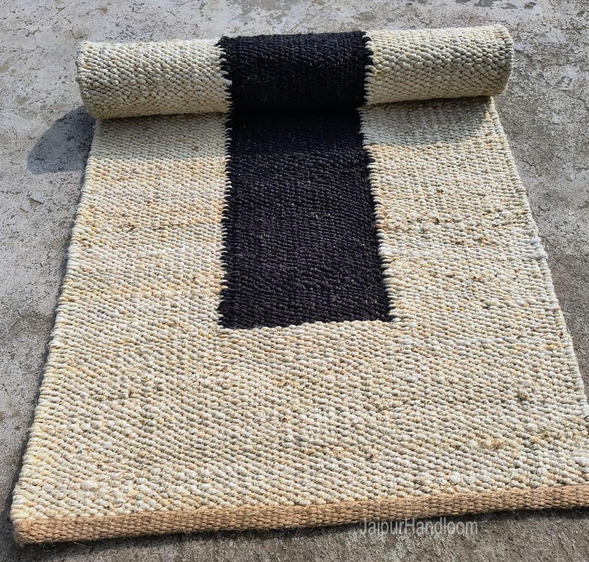 Beige Jute Braided Stair Runnerfor Living Room – 60 x 84 handmade by LoomifyHome