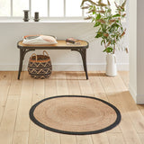 Beige Brown Jute Braided Round Rugfor Living Room – Solid handmade by LoomifyHome