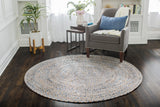 Beige Blue Jute Braided Round Rugfor Living Room – Artisan Style 23 handmade by LoomifyHome