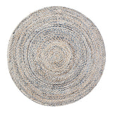 Beige Blue Jute Braided Round Rugfor Living Room – Artisan Style 23 handmade by LoomifyHome
