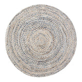 Beige Blue Jute Braided Round Rugfor Living Room – Artisan Style 23 handmade by LoomifyHome
