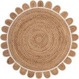 White Beige Jute Braided Round Rugfor Living Room – Living Room Ready handmade by LoomifyHome