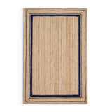 Beige Blue Jute Braided Area Rugfor Living Room – 8x10 handmade by LoomifyHome