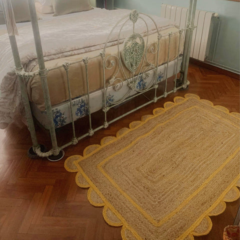 Beige Jute Braided Doormatfor Living Room – Bohemian handmade by LoomifyHome