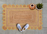 Beige Jute Braided Doormatfor Living Room – Bohemian handmade by LoomifyHome