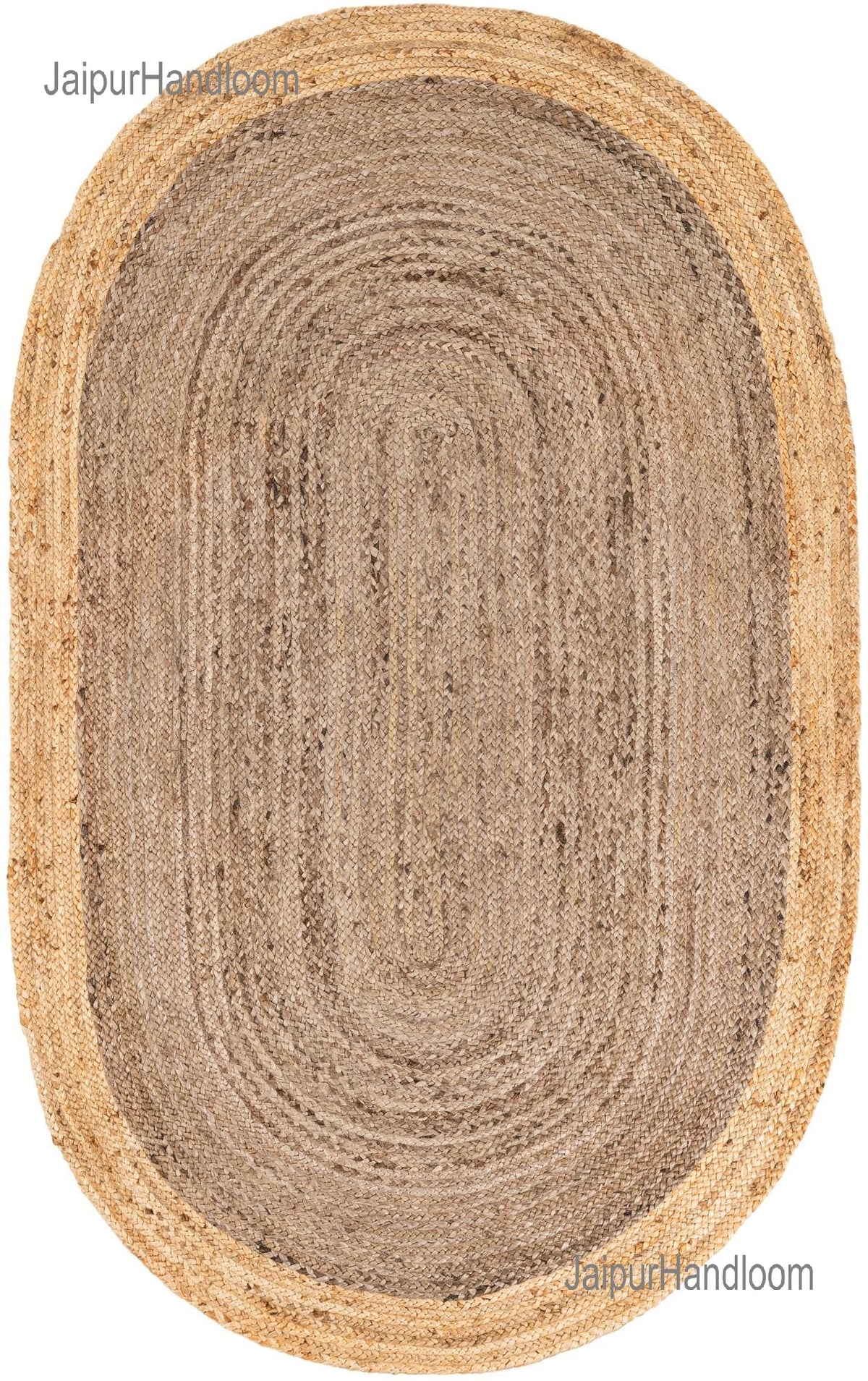 Brown Multicolor Jute Braided Oval Rugfor Living Room handmade by LoomifyHome