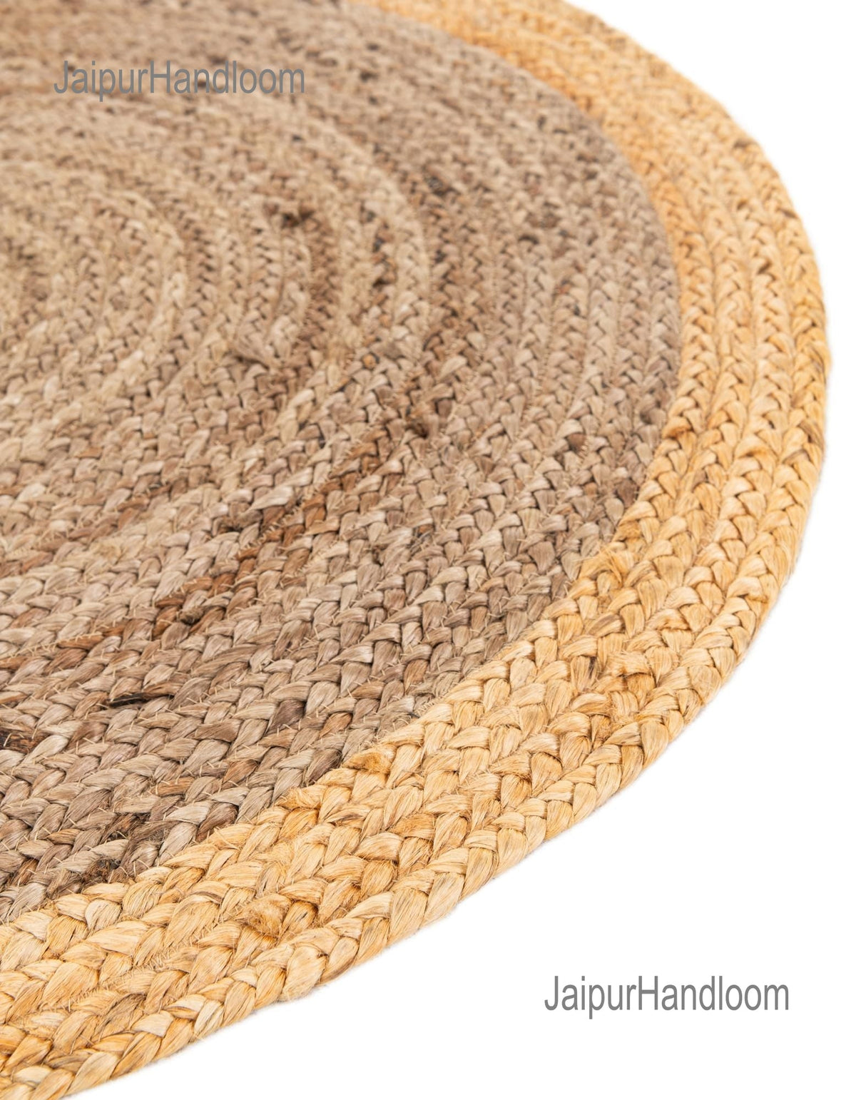 Brown Multicolor Jute Braided Oval Rugfor Living Room handmade by LoomifyHome