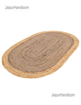 Brown Multicolor Jute Braided Oval Rugfor Living Room handmade by LoomifyHome