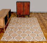 White Beige Jute Braided Runner Rugfor Living Room – Geometric handmade by LoomifyHome