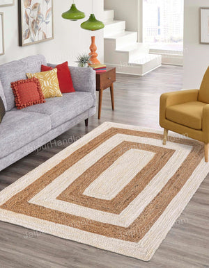 Beige Jute Braided Doormatfor Living Room – Farmhouse handmade by LoomifyHome