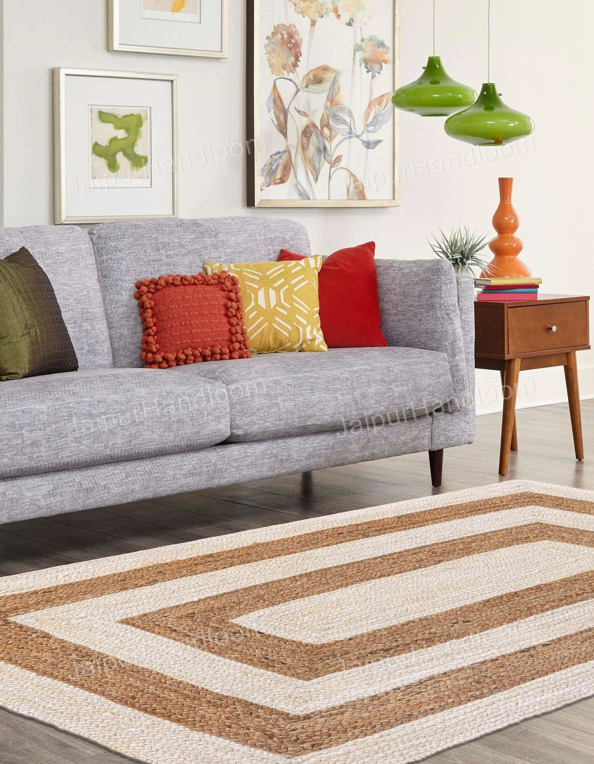 Beige Jute Braided Doormatfor Living Room – Farmhouse handmade by LoomifyHome