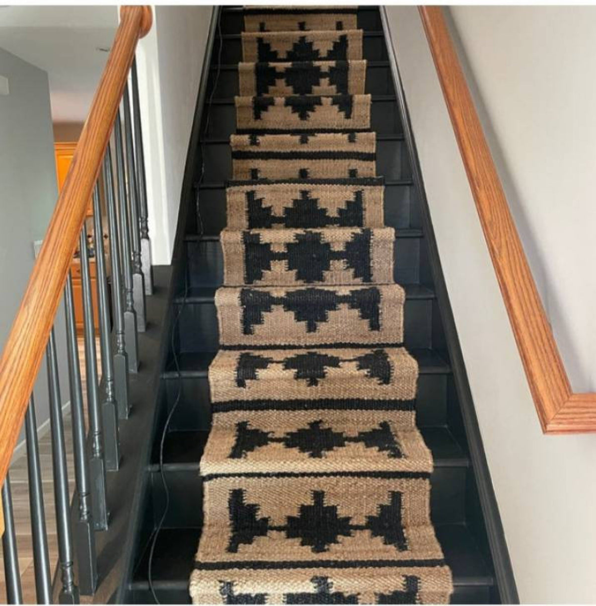 Beige Jute Braided Stair Runnerfor Living Room – 9 x 12 handmade by LoomifyHome