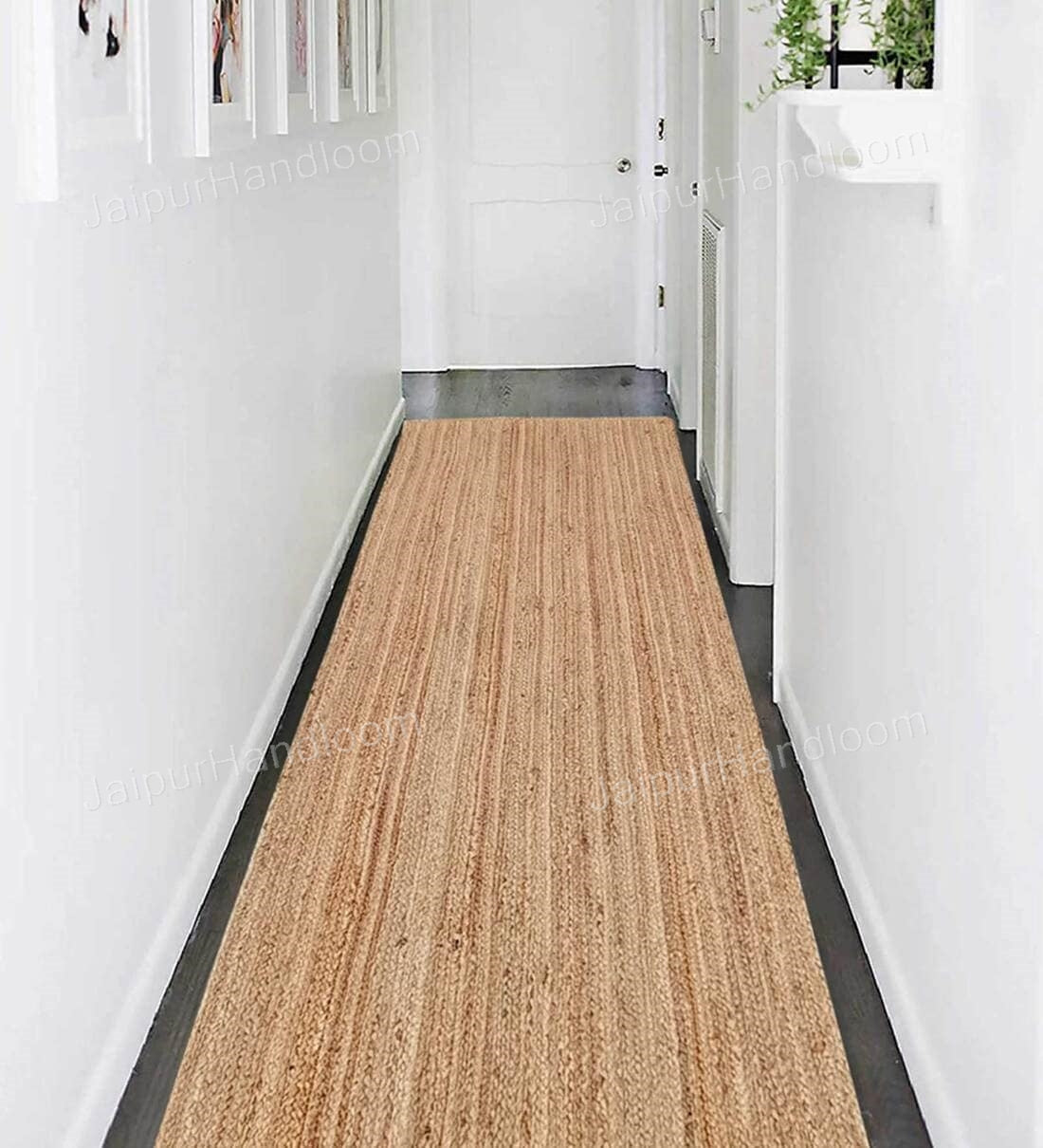 Beige Jute Braided Stair Runnerfor Living Room – 5x24 handmade by LoomifyHome