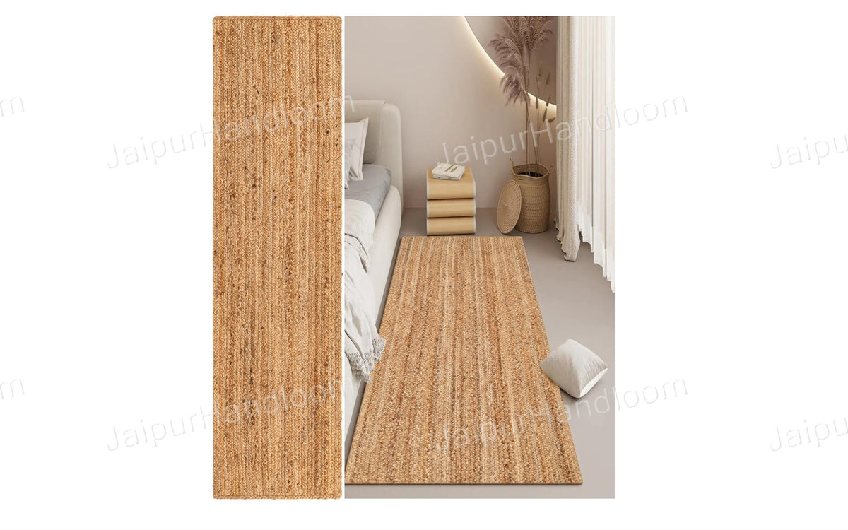 Beige Jute Braided Stair Runnerfor Living Room – 5x24 handmade by LoomifyHome