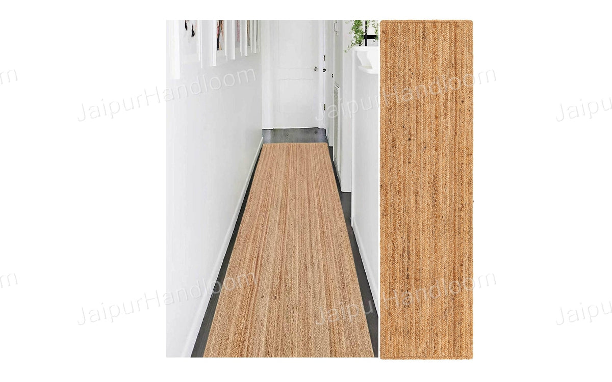 Beige Jute Braided Stair Runnerfor Living Room – 5x24 handmade by LoomifyHome