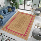White Beige Jute Braided Stair Runnerfor Living Room handmade by LoomifyHome