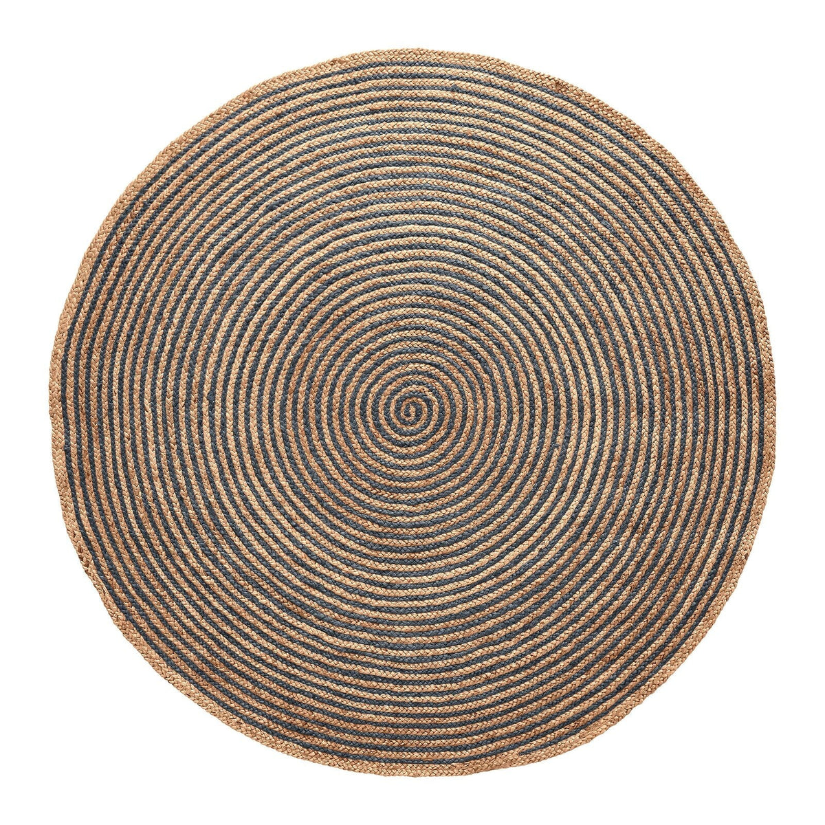 White Beige Jute Braided Round Rugfor Living Room – Mandala handmade by LoomifyHome