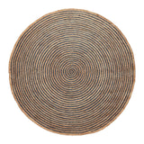 White Beige Jute Braided Round Rugfor Living Room – Mandala handmade by LoomifyHome