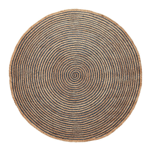 White Beige Jute Braided Round Rugfor Living Room – Mandala handmade by LoomifyHome