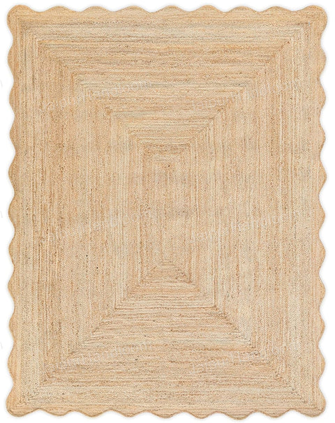 Beige Jute Braided Runner Rugfor Living Room – 8 x 10 handmade by LoomifyHome