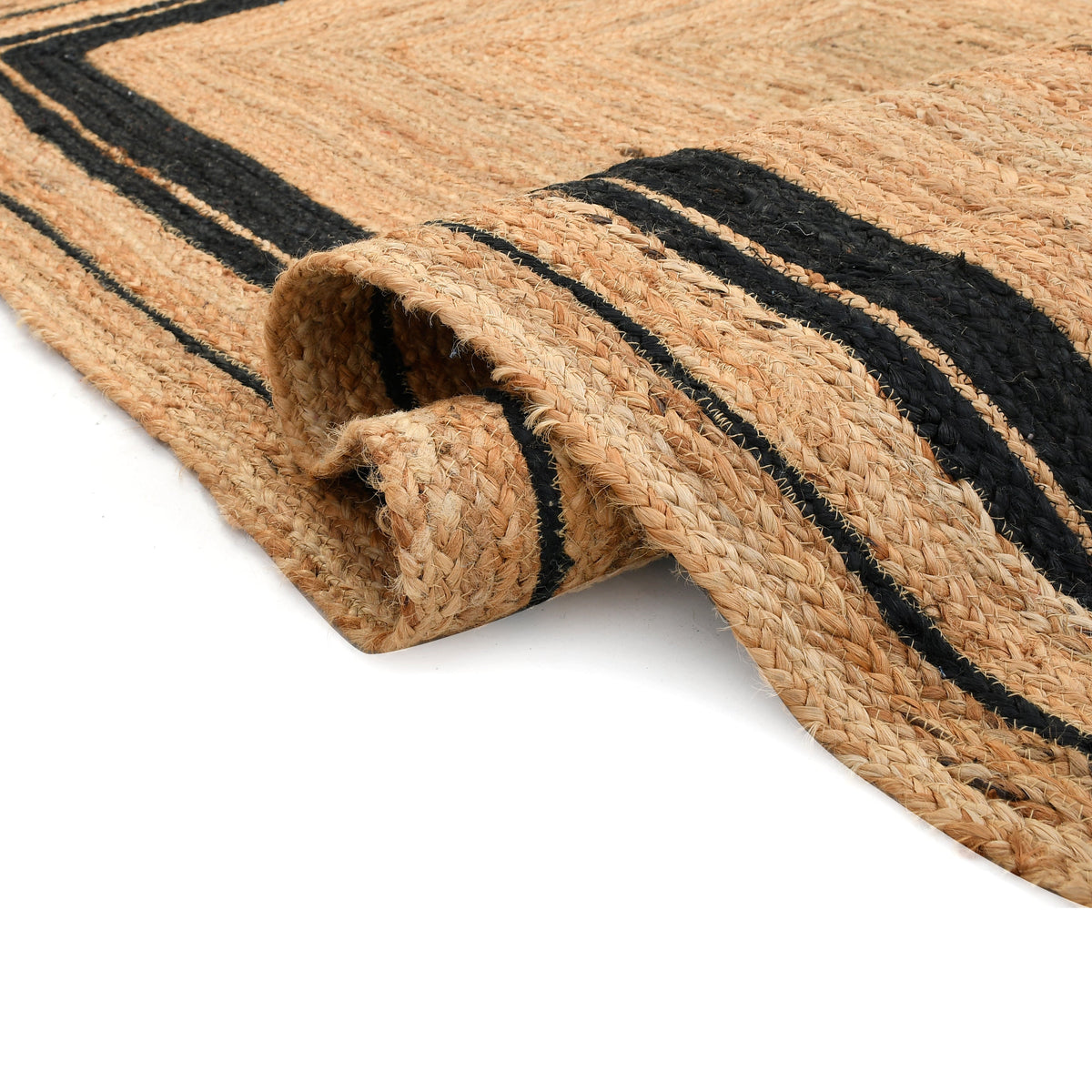 White Beige Jute Braided Runner Rugfor Living Room – 36 x 48 handmade by LoomifyHome