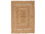 Beige Blue Jute Braided Runner Rugfor Living Room – 96 x 120 handmade by LoomifyHome