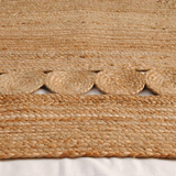Beige Blue Jute Braided Runner Rugfor Living Room – 96 x 120 handmade by LoomifyHome