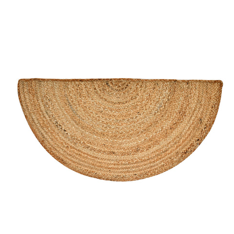 White Beige Jute Braided Half Moon Doormatfor Living Room – Living Room Ready handmade by LoomifyHome