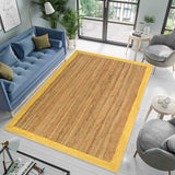 White Beige Jute Braided Runner Rugfor Living Room – 4 x 5 handmade by LoomifyHome