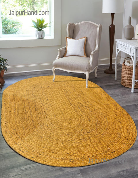 Multicolor Jute Braided Oval Rugfor Living Room – 60 x 96 handmade by LoomifyHome