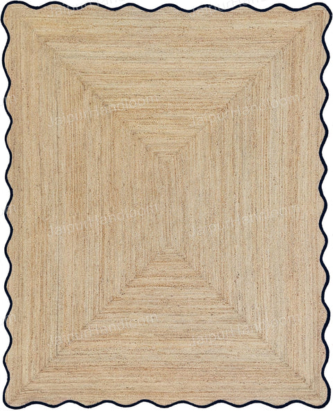 Beige Jute Braided Runner Rugfor Living Room – 9 x 12 handmade by LoomifyHome