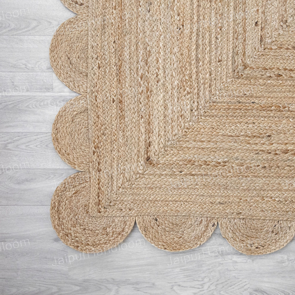 Beige Jute Braided Runner Rugfor Living Room – 12 x 15 handmade by LoomifyHome