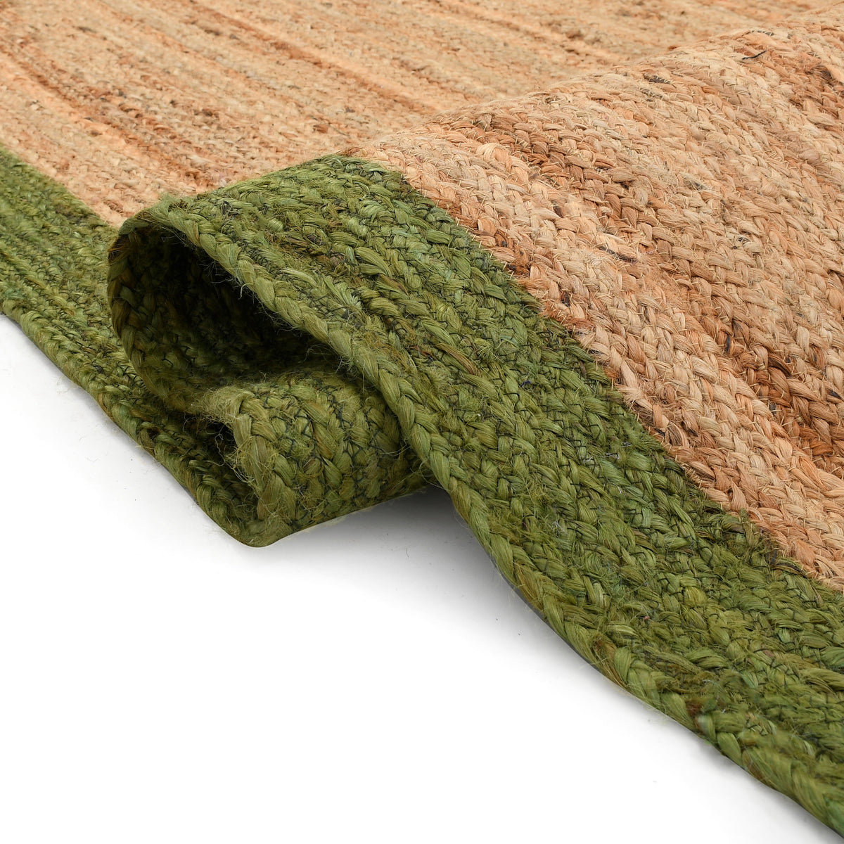 White Beige Jute Braided Runner Rugfor Living Room – 48 x 60 handmade by LoomifyHome