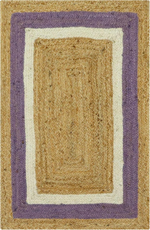 White Beige Jute Braided Doormatfor Living Room – Scalloped handmade by LoomifyHome