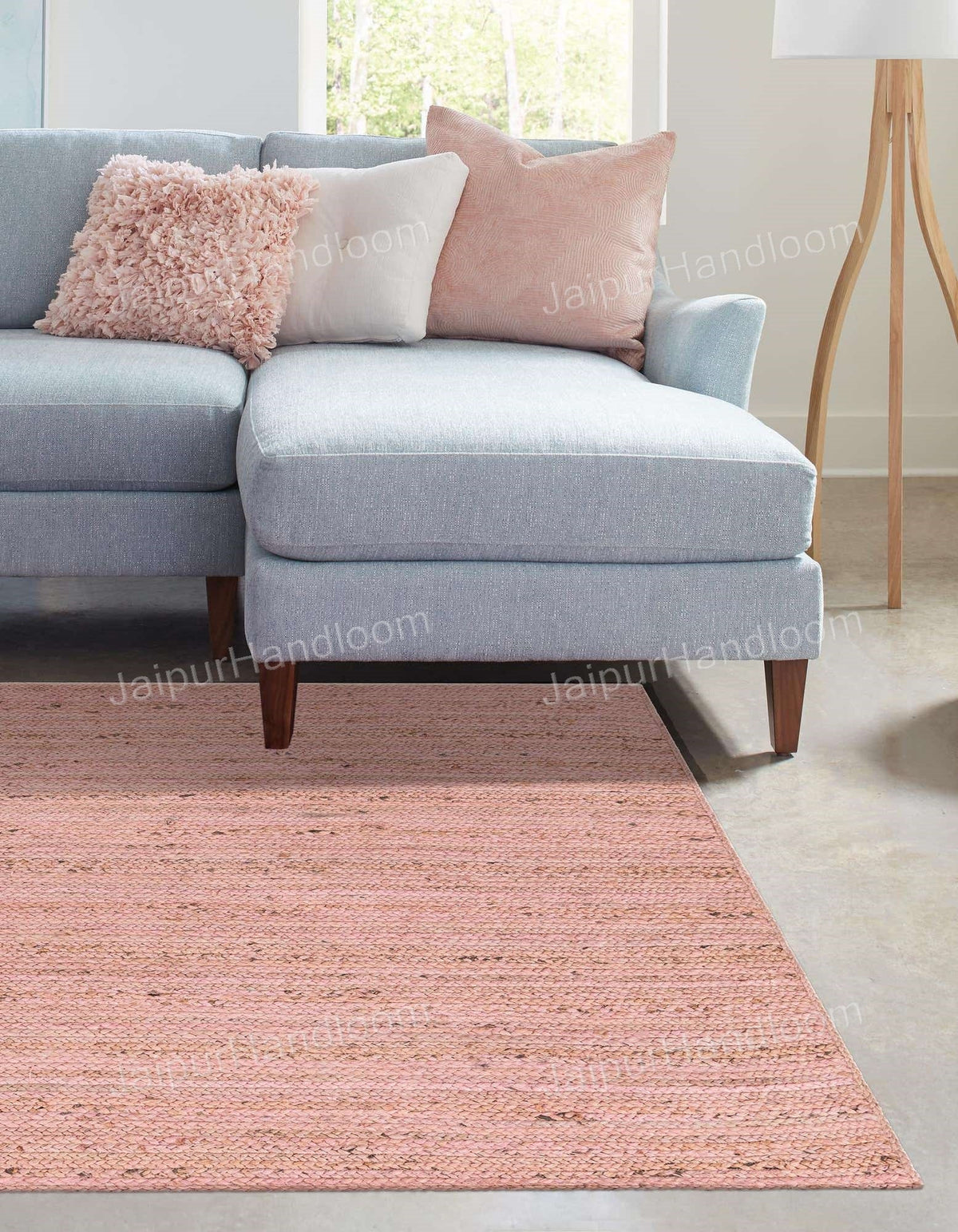 Beige Jute Braided Runner Rugfor Living Room – 6 x 8 handmade by LoomifyHome